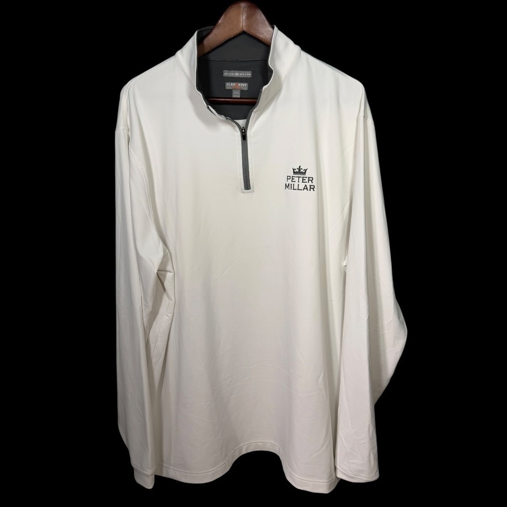 Peter Millar Element 4 E4 Performance 1/4-Zip Pullover White Mens XXL